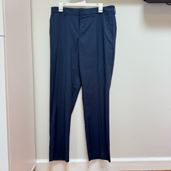 Perry Ellis Modern Fit Trousers Navy Blue Size 33x32 - Picture 1 of 7
